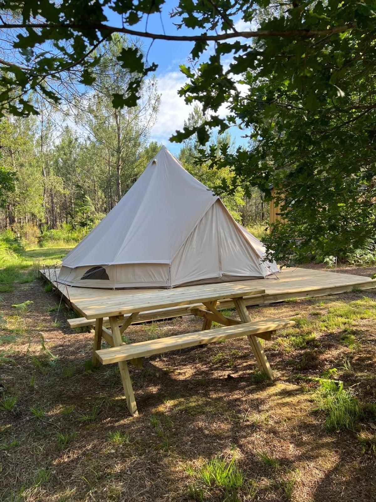 Camping la Kahute, tente lodge au coeur de la forêt Carcans Exterior foto